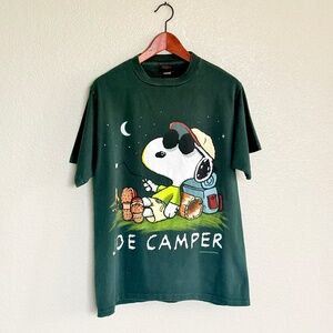 VTG 90s Joe Camper Size L Single Stitch Double Graphic Cotton Tee | Snoopy